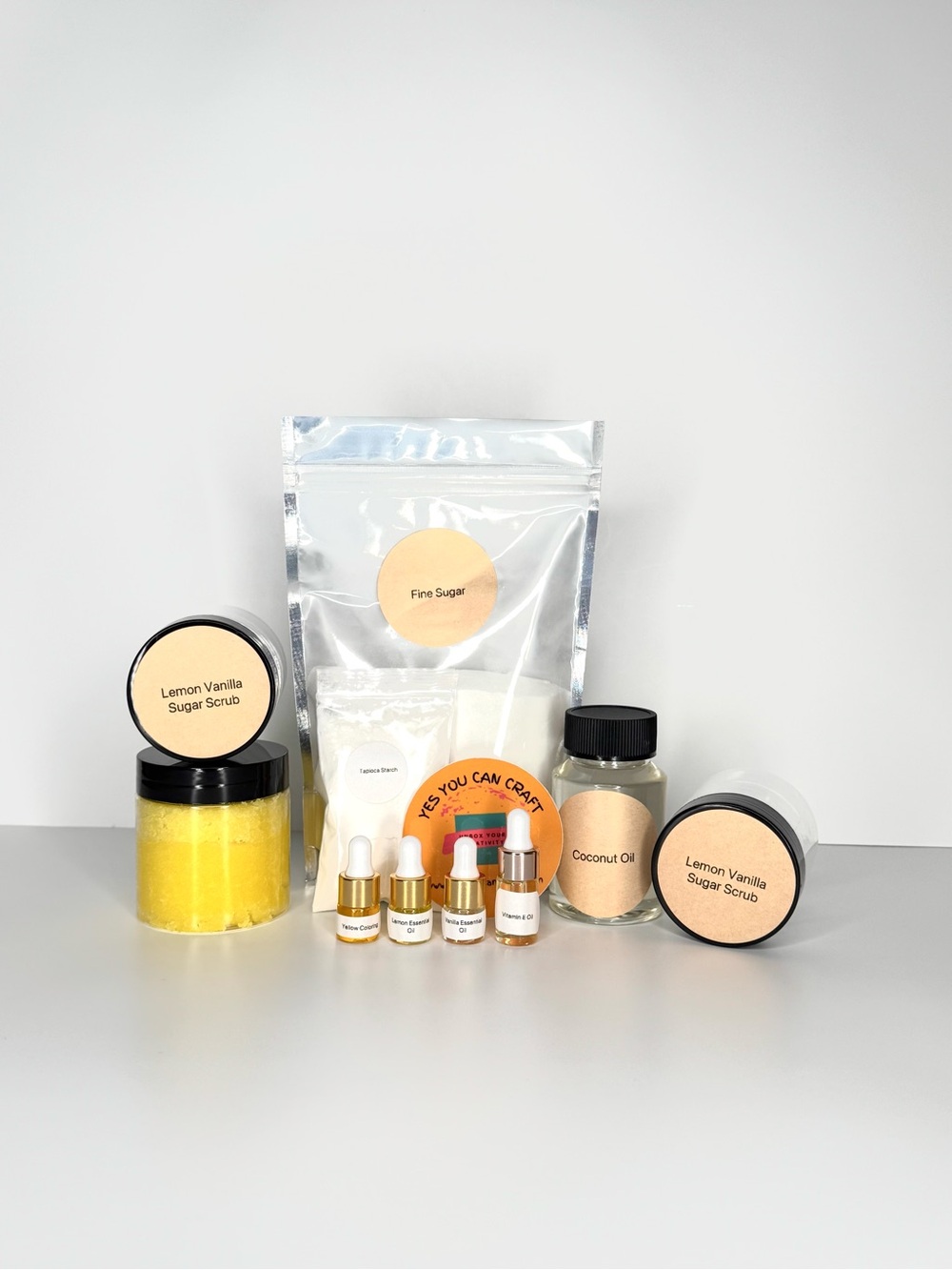 DIY Sugar Scrub Making Kit- Lemon Vanilla
